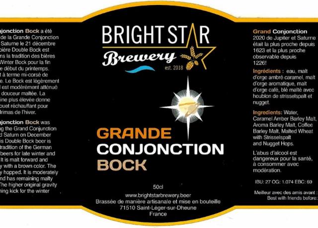 Grande Conjonction Bock 6.8%, Bright Star Brewery [Closed], France