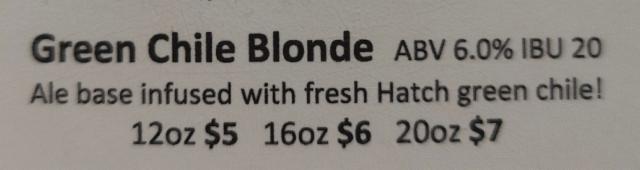 Green Chile Blonde, Ice Box Brewing Co