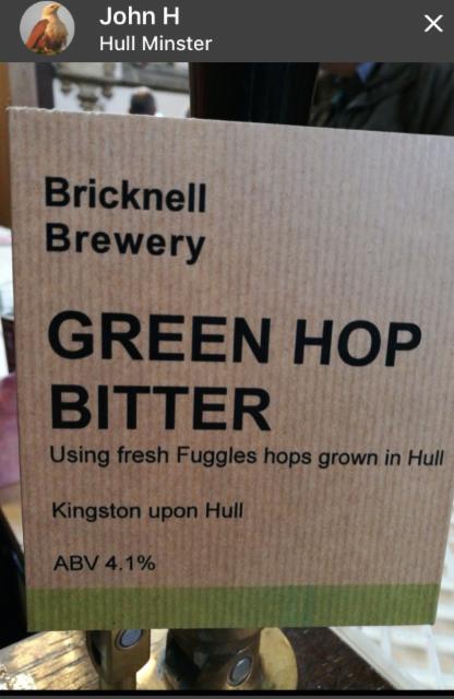Green Hop Bitter 4.1%, Bricknell Brewery, England