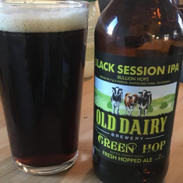 Green Hop Bullion Hops - Black Session IPA 4.3%, Old Dairy Brewery, England