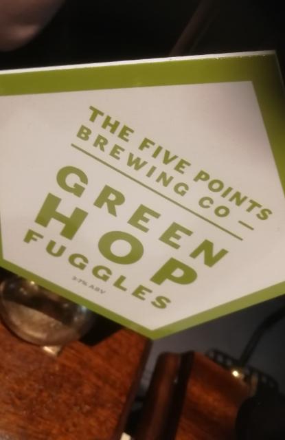 green hop fuggles 3.7%, The Five Points Brewing Company, England