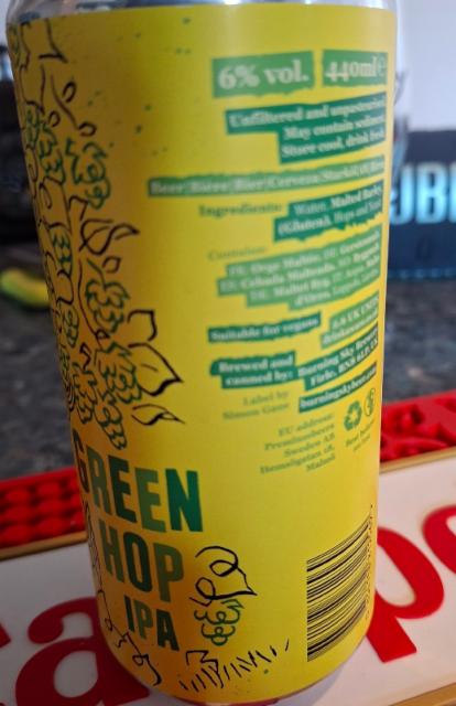 Green Hop IPA 6.0%, Burning Sky Brewery, England