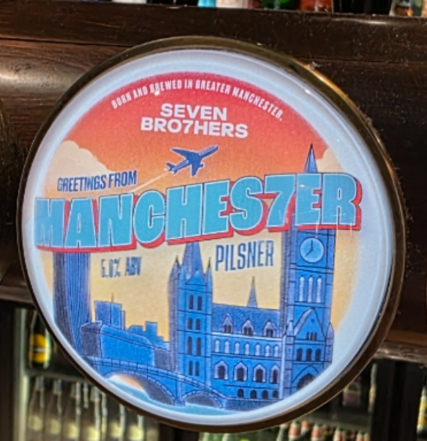 Greetings from Manchester Pilsner 5.0%, Seven Bro7hers Brewing Co., England