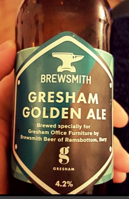 Gresham Golden Ale 4.2%, BrewsmithBeer, England