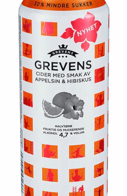 Grevens cider appelsin & Hibiskus 4.7%, Hansa Borg Bryggerier (Royal Unibrew), Norway