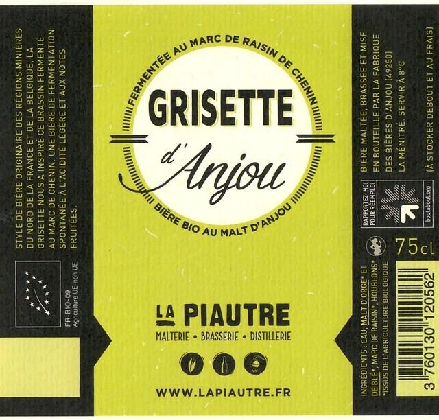 Grisette D'Anjou 4.6%, La Piautre - La Fabrique Des Bières D'Anjou, France