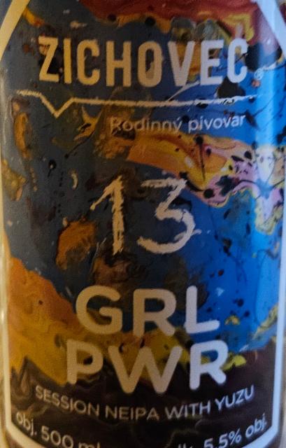 Grl Pwr 13 5.5%, Rodinný Pivovar Zichovec, Czech Republic