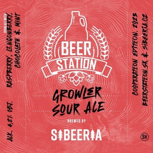 Growler Sour Ale: Raspberry, Lingonberry, Chocolate 4.2%, Sibeeria, Czech Republic