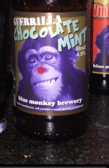 Guerrilla Chocolate Mint 4.9%, Blue Monkey Brewery, England