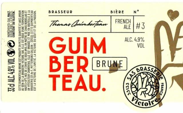 Guimberteau Brune 4.9%, Bières Guimberteau - Brasserie Victoire, France