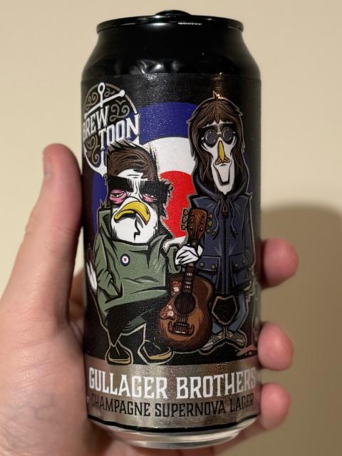 Gullagher Brothers Champagne Supernova Larger 5.5%, Brew Toon, Scotland