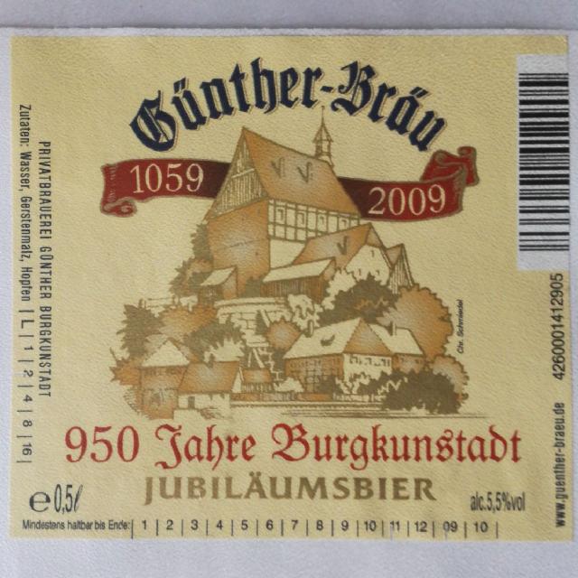 Günther-Bräu Jubiläums Bier 950 Jahre Burgkunstadt 5.5%, Günther-Bräu, Germany