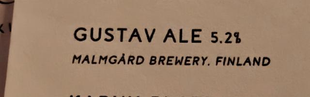 Gustav ale 5.2%, Malmgårdin Panimo, Finland