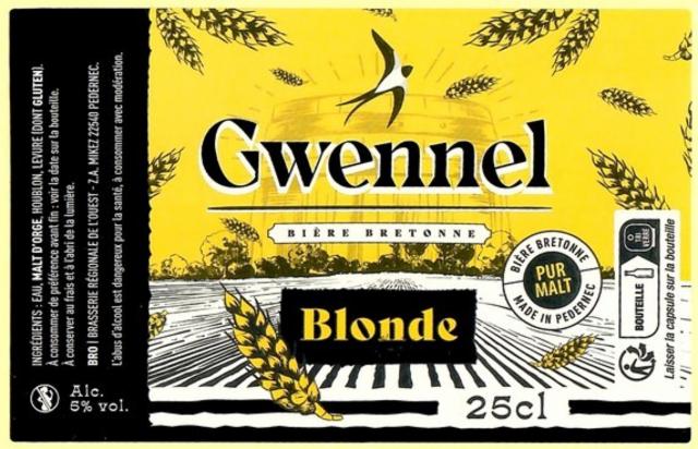 Gwennel 6.0%, Brasserie Régionale De L'Ouest (Ex L'Hirondelle - Ménez Bré), France