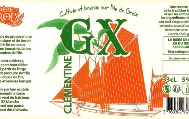 GX Clémentine 5.0%, La Bière De Groix (GX), France