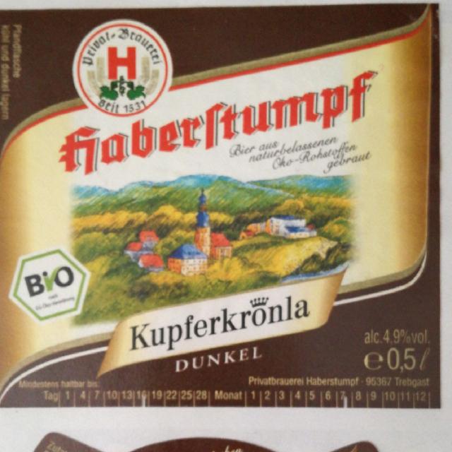 Kupferkronla Dunkel 4.9%, Brauerei Haberstumpf, Germany