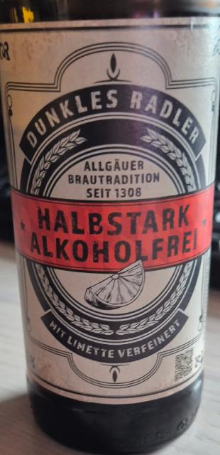 halbstark dunkles radler alkoholfrei, ABK Aktienbrauerei Kaufbeuren