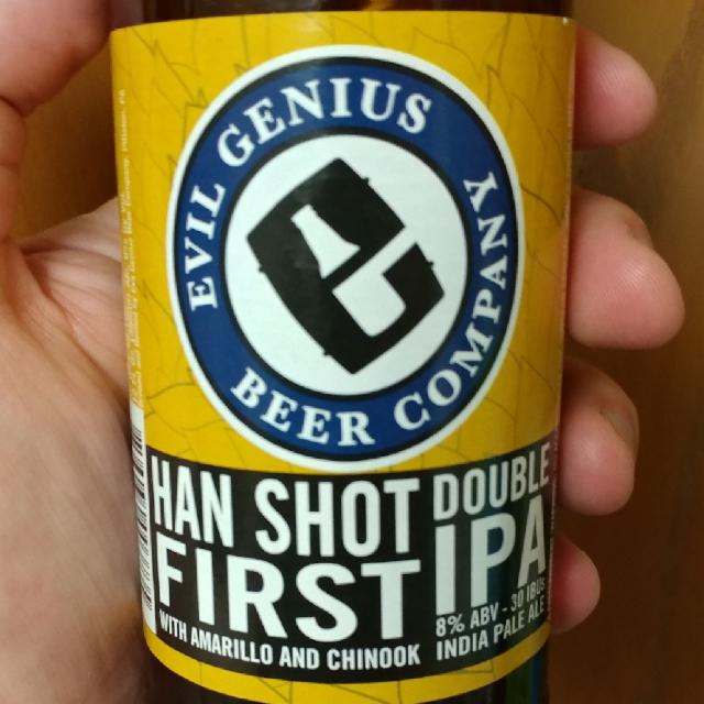 Han Shot First IPA 8.0%, Evil Genius Beer Company, United States