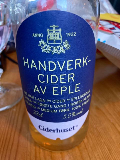 Handbell cider av eple 5.0%, Ciderhuset, Norway