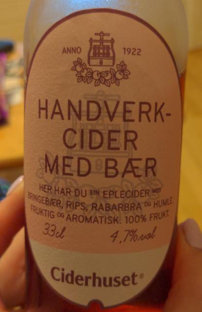 Handverk cider med bær 4.7%, Ciderhuset, Norway