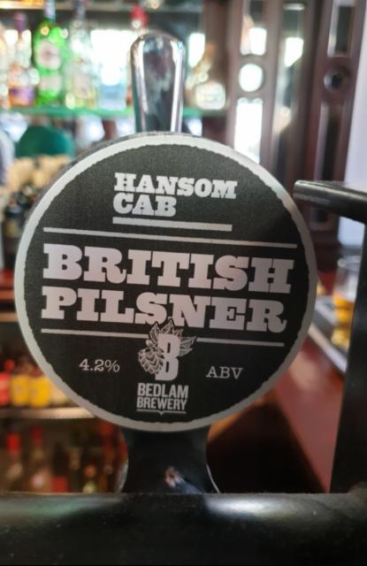 Hansom Cab British Pilsner 4.2%, Bedlam Brewery, England