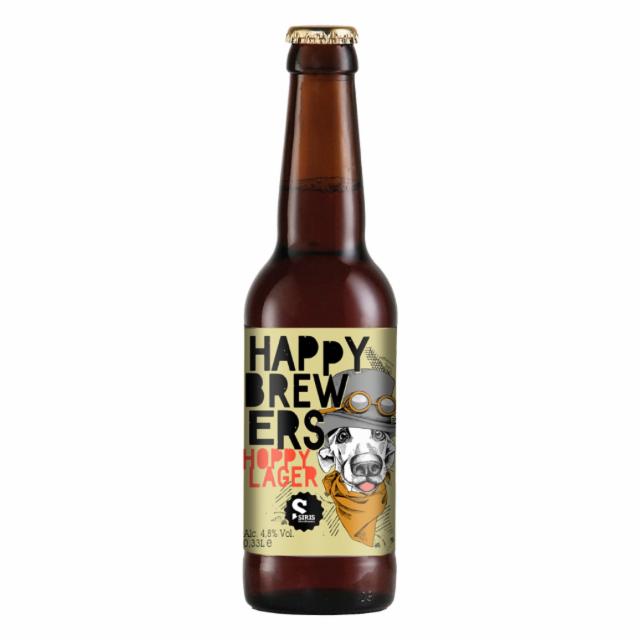 Happy Brewers Hoppy Lager 4.8%, Siris MicroBrewery, Greece
