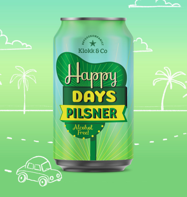 Happy Days Pilsner 0.5%, Klokk & Co., Norway