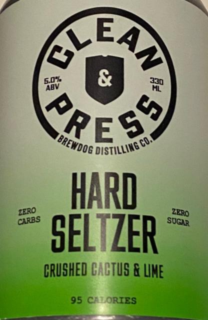 Clean & Press Hard Seltzer Crushed Cactus & Lime 5.0%, BrewDog USA, United States