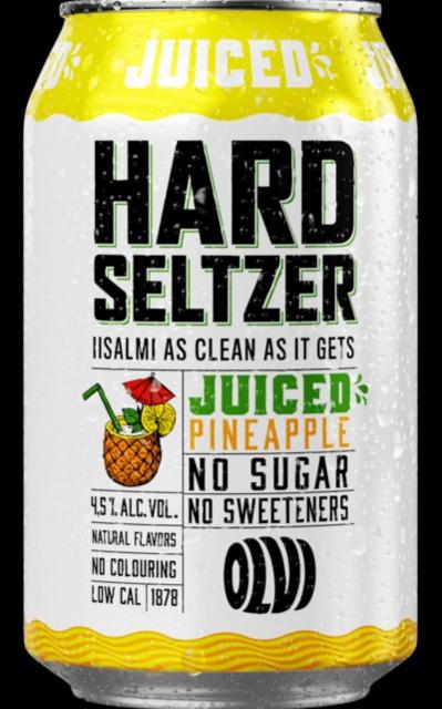 hard seltzer juiced pineapple 4.5%, Olvi, Finland