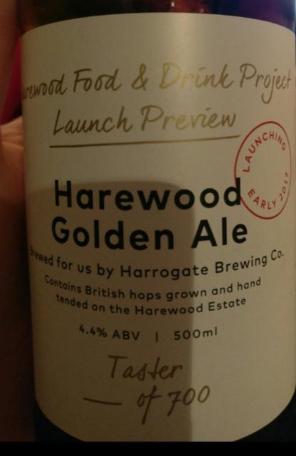 Harewood Golden Ale 4.4%, Harrogate Brewing Co., England