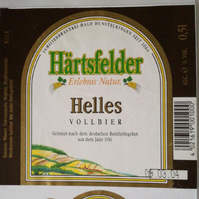 Härtsfelder Helles 4,5 %, Härtsfelder Familienbrauerei Hald, Germany