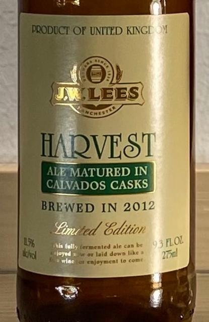 Harvest Ale (Matured in Calvados Casks) (2012) 11.5%, J.W. Lees Brewery, England