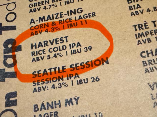 Harvest Rice Cold IPA 5.4%, 7 Bridges Brewing Co, Vietnam
