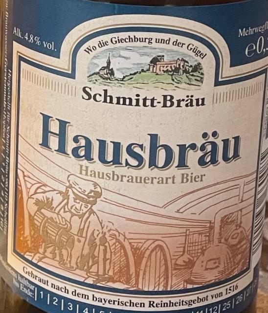 Hausbräu 4.8%, Schmitt-Bräu Scheßlitz, Germany