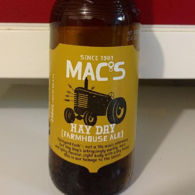 Hay Day (Farmhouse Ale) 5.5%, Mac's Brewery (Lion Breweries - NZ), New Zealand