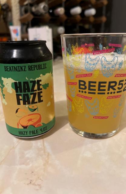 Haze Faze 4.0%, Beatnikz Republic Brewing Co., England
