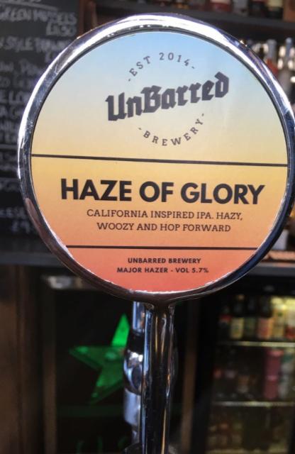 Haze Of Glory 5.7%, UnBarred Brewery, England