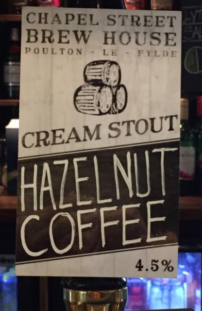 Hazelnut Coffee Cream Stout 4.5%, Chapel Street Brewhouse, England