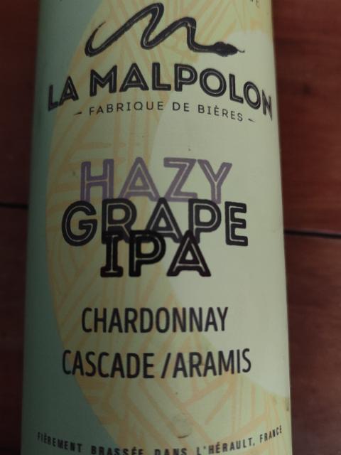 Hazy Grappe IPA Chardonnay Cascade/Aramis 6.5%, Brasserie La Malpolon, France