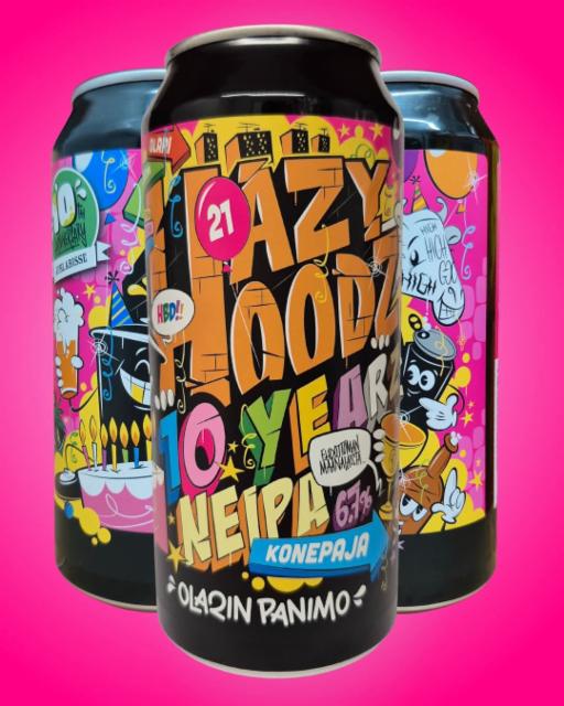 Hazy Hoodz 10 Yearz 6.7%, Olarin Panimo, Finland