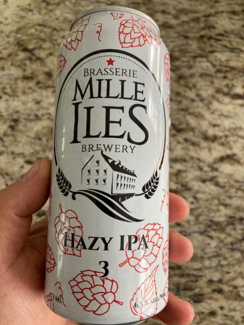 Hazy ipa 3 6.5%, Brasserie Mille Iles, Canada