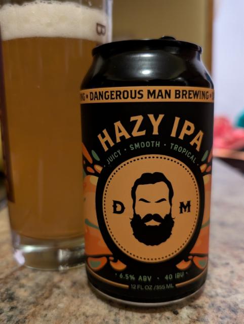 hazy ipa 6.5%, Dangerous Man Brewing, United States