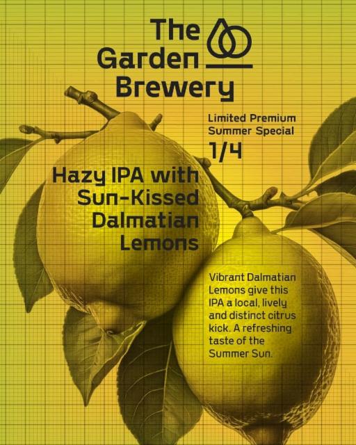 Hazy IPA with sun-kissed Dalmatian lemons 6.0%, The Garden Brewery, Croatia
