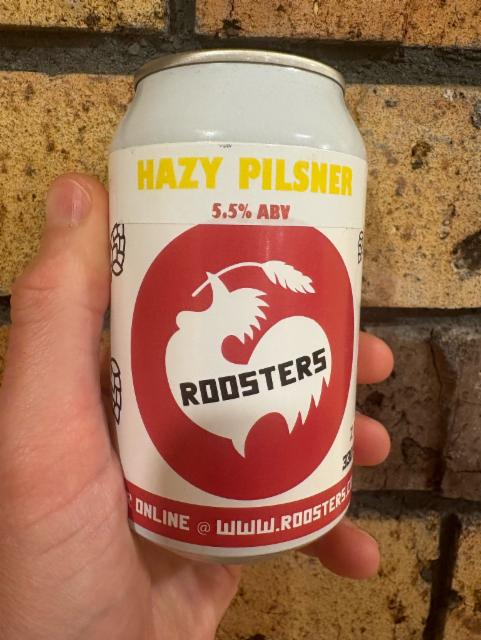 Hazy pilsner 5.5%, Roosters, New Zealand