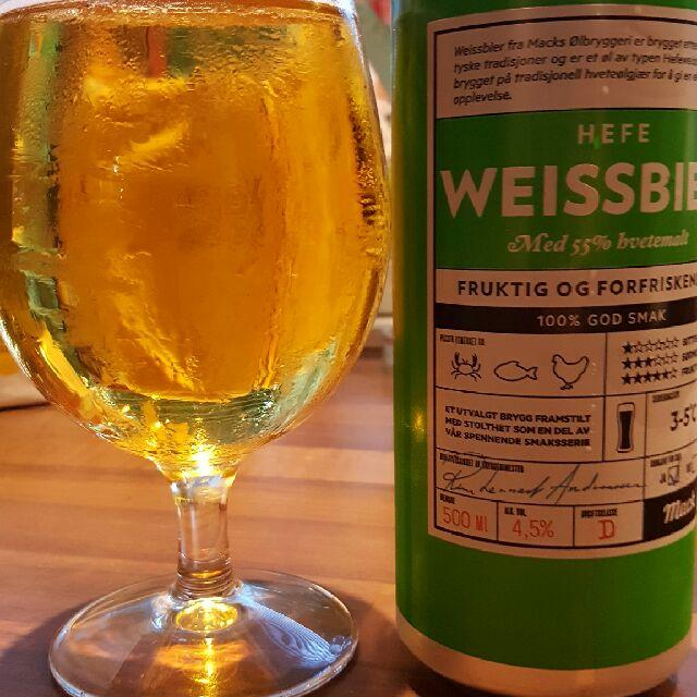 Hefe Weissbier 4.5%, Macks Ølbryggeri, Norway