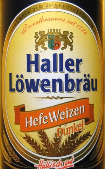 HefeWeizen Dunkel 5.2%, Haller Löwenbräu, Germany