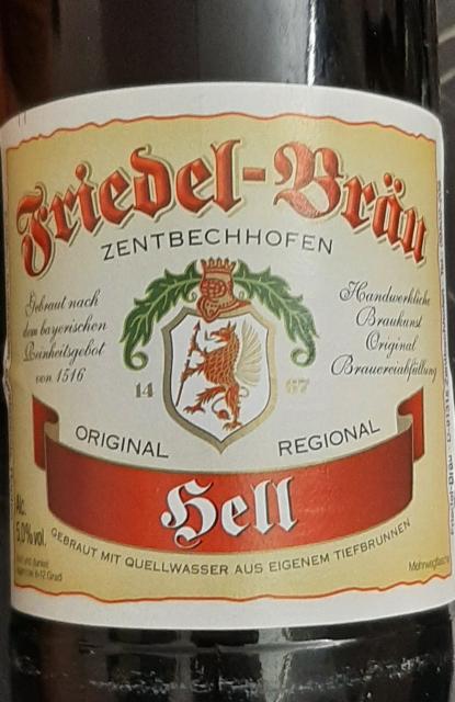 Friedel-Bräu Hell, Brauerei Friedel Zentbechhofen