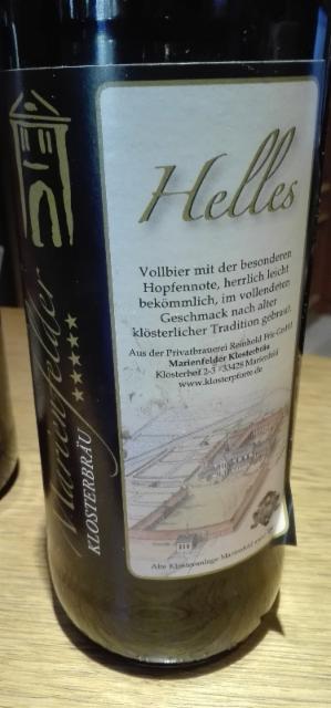 Helles 4.8%, Marienfelder Klosterbräu, France