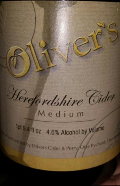 Herefordshire Medium Cider 4.6%, Oliver's Cider & Perry, England