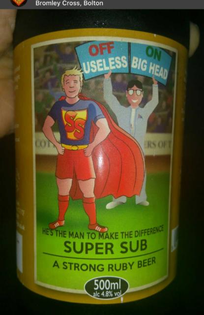He's The Man To Make A Difference Super Sub 4.8%, Staffordshire Brewery, England